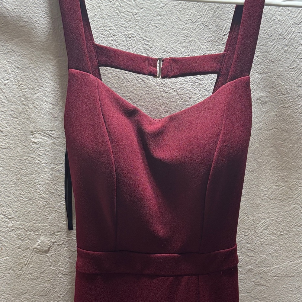 B Darlin Strapless Wine Dress